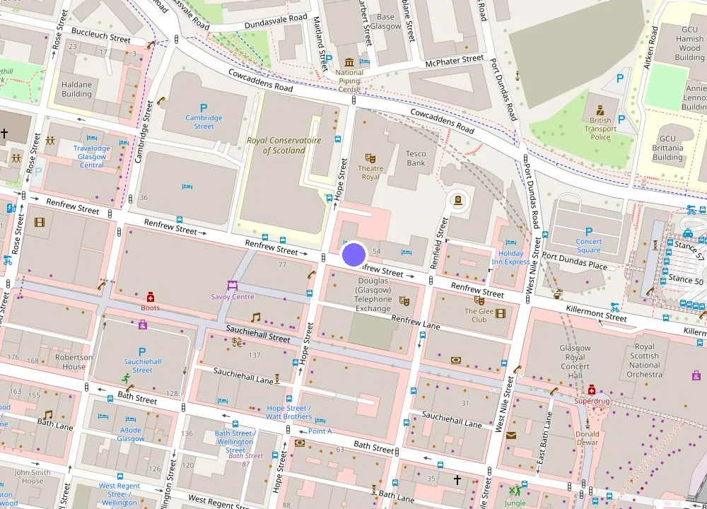 Map: citizenM Glasgow